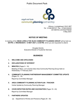 (Public Pack)Agenda Document for Oban Lorn & the Isles Community