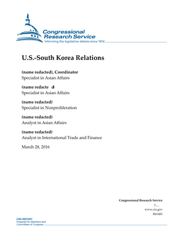 U.S.-South Korea Relations