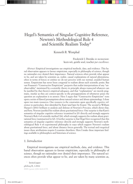 Hegel's Semantics of Singular Cognitive