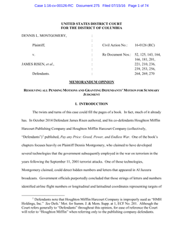 Case 1:16-Cv-00126-RC Document 275 Filed 07/15/16 Page 1 of 74