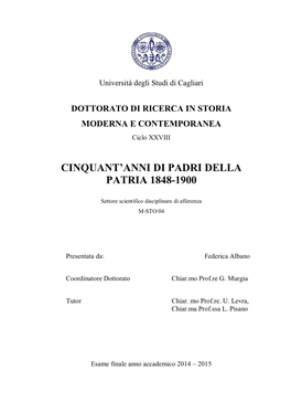 F. Albano, Cinquant'anni Di Padri Della Patria 1848-1900