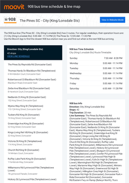 908 Bus Time Schedule & Line Route