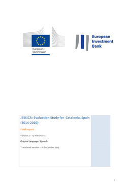 JESSICA: Evaluation Study for Catalonia, Spain (2014-2020)