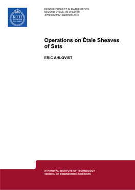 Operations on Étale Sheaves of Sets