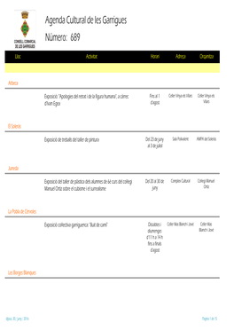 Agenda Cultural De Les Garrigues 689 Número