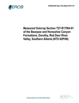 Measured Outcrop Section T27-R17W4-01 of the Bearpaw And