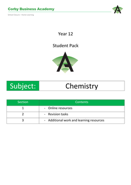 Year 12 Chemistry Work Pack Pdf Document