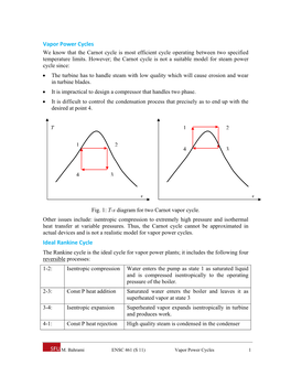 Vapor Power Cycles Ideal Rankine Cycle