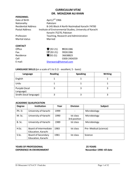 Curriculum Vitae Dr