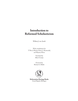 Introduction to Reformed Scholasticism