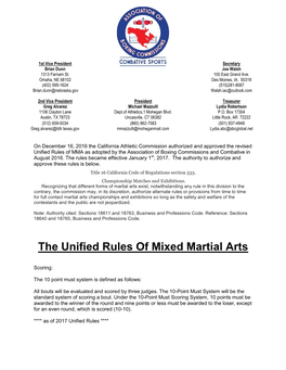 Unified Rules of MMA 2017