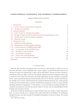 Computational Complexity and Extremal Combinatorics