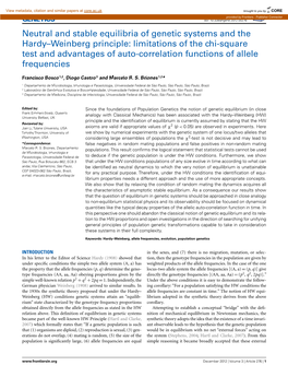 Neutral and Stable Equilibria of Genetic Systems and The