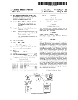 United States Patent (10) Patent No.: US 7,092.914 B1 Shear Et Al