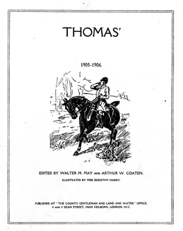 Thomas' Hunting Diary, 1905-1906