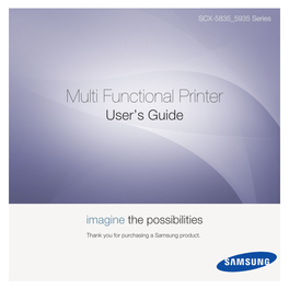 Multi Functional Printer User’S Guide