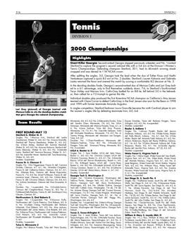 1999-00 NCAA Women's Tennis Championships Records