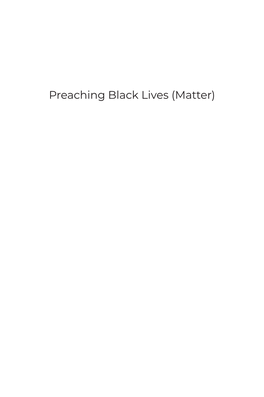 Preaching Black Lives (Matter)