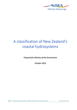 Classification of New Zealand's Coastal Hydrosystems
