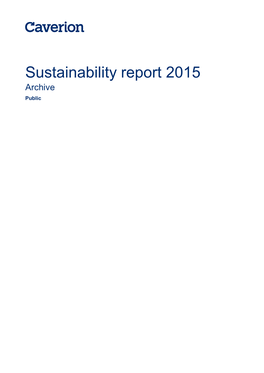 Caverion Sustainability Report 2015
