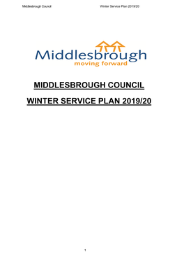 Middlesbrough Winter Maintenance Plan 2019-2020