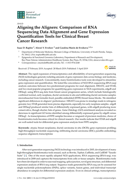 Comparison of RNA Sequencing Data Alignment and Gene Expression Quantiﬁcation Tools for Clinical Breast Cancer Research