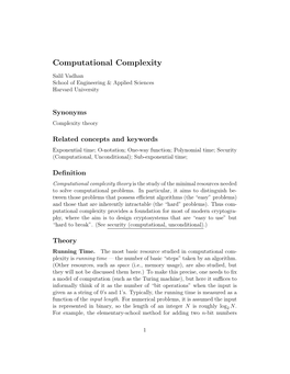 Computational Complexity