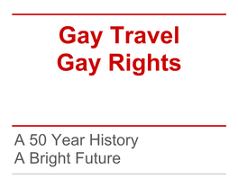 Gay Travel/Gay Rights