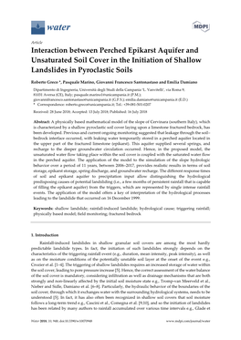 Interaction Between Perched Epikarst Aquifer and Unsaturated Soil Cover in the Initiation of Shallow Landslides in Pyroclastic Soils