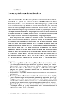 Monetary Policy and Neoliberalism