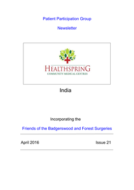 Patient Participation Group Newsletter Incorporating the Friends of The