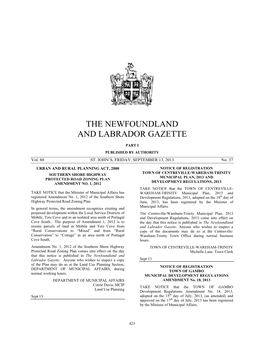 The Newfoundland and Labrador Gazette