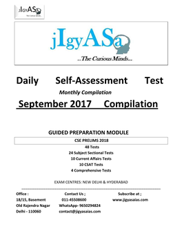 Daily Self-Assessment Test September 2017 Compilation