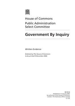Government by Inquiry