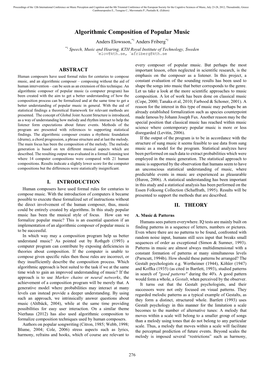 Algorithmic Composition of Popular Music