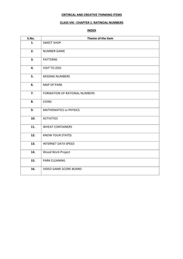 Cct Questions on Rational Numbers for Class Viii