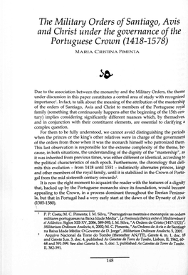 The Military Orders of Santiago, Avis and Christ Under the Governance of the Portuguese Crown (1418-1578)