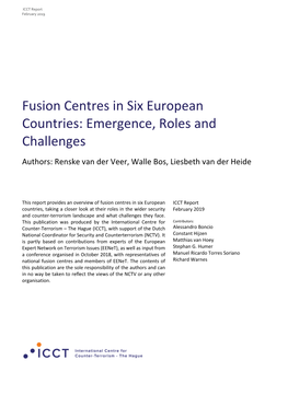 Fusion Centres in Six European Countries: Emergence, Roles and Challenges