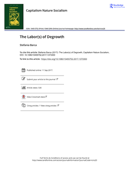 The Labor(S) of Degrowth