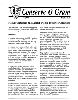 Conserve O Gram Volume 11 Issue 4: Storage Containers and Labels For