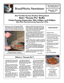 Breadworks Newsletter September 2012 Number 4