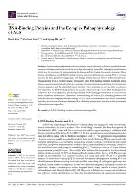 RNA-Binding Proteins and the Complex Pathophysiology of ALS