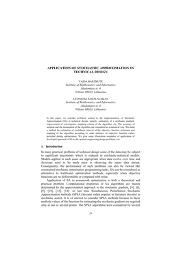 Application of Stochastic Approximation in Technical Design