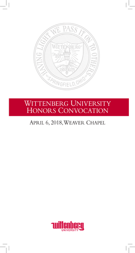 Wittenberg University Honors Convocation