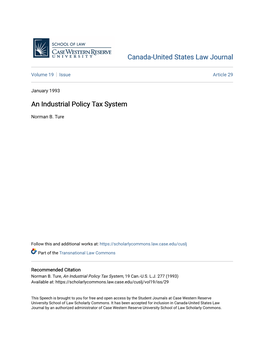 An Industrial Policy Tax System