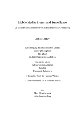 Mobile Media: Protest and Surveillance