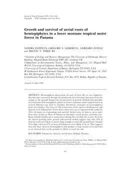 Growth and Survival of Aerial Roots of Hemiepiphytes in a Lower Montane Tropical Moist Forest in Panama