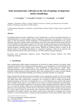 Sonic Metamaterials: Reflection on the Role of Topology on Dispersion Surface Morphology