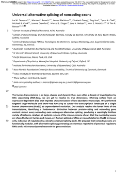 Universal Alternative Splicing of Noncoding Exons