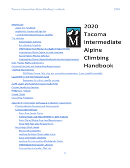 Tacoma Intermediate Alpine Climbing Handbook 2020